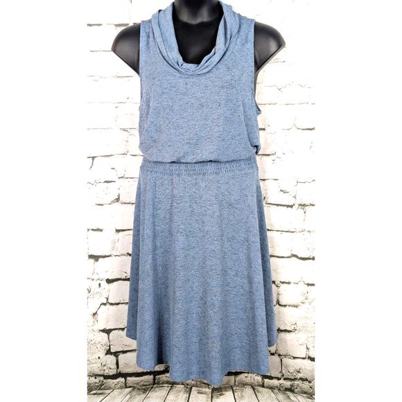 SOFT SURROUNDINGS Kerry Sleeveless Cowlneck Stretch Knit Blouson Dress Large - Picture 1 of 7